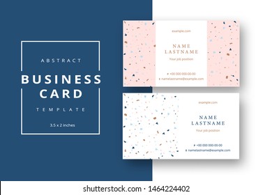 Trendy minimal abstract business card template. Modern corporate stationery id layout with geometric pattern. Vector fashion background design with information sample name text.