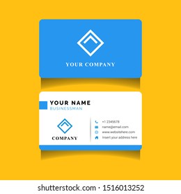 Trendy minimal abstract business card template in memphis style. Modern corporate stationary id layout with geometric lines. card name for businessman.