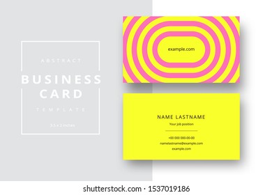 Trendy minimal abstract business card template. Modern corporate stationery id layout with geometric pattern. Vector fashion background design with information sample name text.