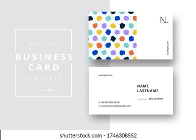 Trendy minimal abstract business card template. Modern corporate stationery id layout with geometric pattern. Vector fashion background design with information sample name text.