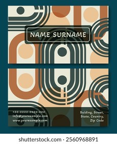 Trendy minimal abstract business card template. Modern corporate stationery id layout