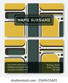 Trendy minimal abstract business card template. Modern corporate stationery id layout