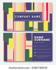 Trendy minimal abstract business card template. Modern corporate stationery id layout