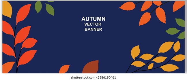 Trendy minimal autumn posters or covers with bright beautiful leaves banner flyer