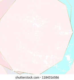 Trendy minimal chic geometric gradient background with gold abstract frames. Creative layout for advertising, banners, invitations, business cards, wedding templates, fashion header, web, social media
