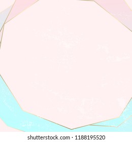 Trendy minimal chic geometric gradient background with gold abstract frames. Creative layout for advertising, banners, invitations, business cards, wedding templates, fashion header, web, social media