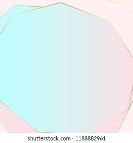 Trendy minimal chic geometric gradient background with gold abstract frames. Creative layout for advertising, banners, invitations, business cards, wedding templates, fashion header, web, social media