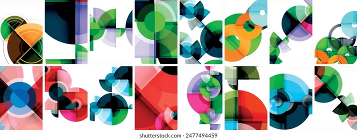 Trendy minimal colorful geometric shapes. Abstract background collection. Vector Illustration For Wallpaper, Banner, Background, Card, Book Illustration, landing page