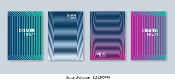 Trendy Minimal cover design layout template. Vector Geometric abstract halftone gradients.