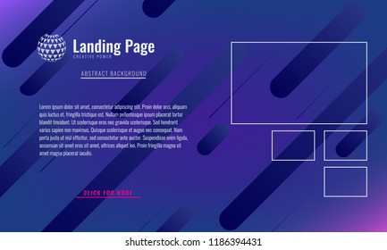 Trendy Minimal cover design layout or landing page web design template. Vector Geometric abstract halftone gradients.