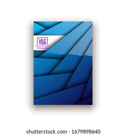 Diseño minimalista de diseño de cubiertas azules vacías. Diseño web moderno de plantillas de medio tono colorido. Gradientes geniales Los patrones geométricos azules del futuro establecen un fondo blanco aislado.
