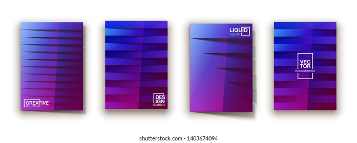 Trendy Minimal empty covers design set. Colorful halftone gradients background modern template design for web. Cool gradients. Future red green blue geometric patterns set isolated white background.