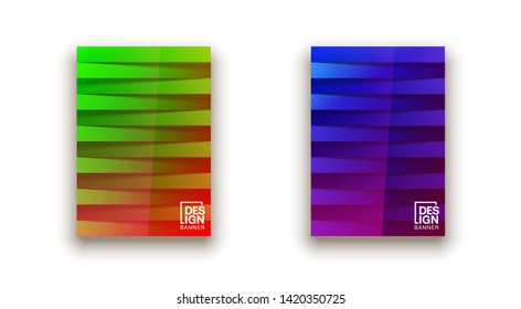 Trendy Minimal empty covers design set. Colorful halftone gradients background modern template design for web. Cool gradients. Future red green blue geometric patterns set isolated white background.