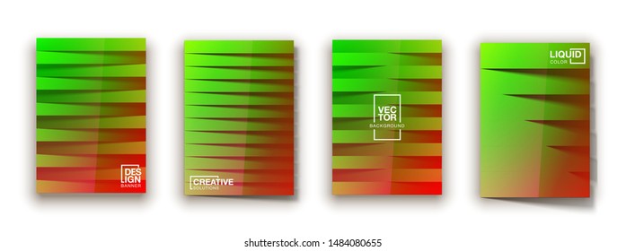 Trendy Minimal empty covers design set. Colorful halftone gradients background modern template design for web. Cool gradients. Future red green blue geometric patterns set isolated white background.