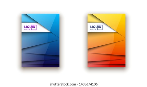 Trendy Minimal empty realistic shiny covers design banner set. Colorful halftone gradients background modern template web design. Cool gradients Future geometric patterns set isolated white background
