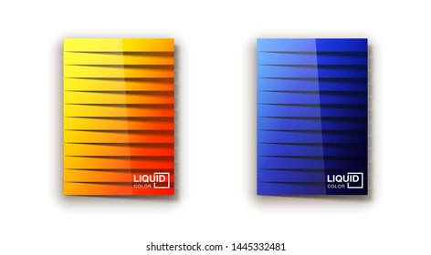 Trendy Minimal empty realistic shiny covers design banner set. Colorful halftone gradients background modern template web design. Cool gradients Future geometric patterns set isolated white background