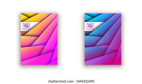 Trendy Minimal empty realistic shiny covers design banner set. Colorful halftone gradients background modern template web design. Cool gradients Future geometric patterns set isolated white background