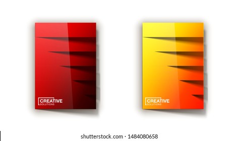 Trendy Minimal empty realistic shiny covers design banner set. Colorful halftone gradients background modern template web design. Cool gradients Future geometric patterns set isolated white background