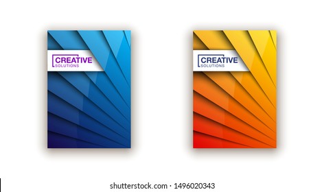 Trendy Minimal empty realistic shiny covers design banner set. Colorful halftone gradients background modern template web design. Cool gradients Future geometric patterns set isolated white background