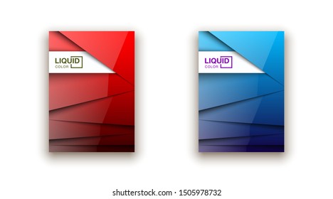 Trendy Minimal empty realistic shiny covers design banner set. Colorful halftone gradients background modern template web design. Cool gradients Future geometric patterns set isolated white background