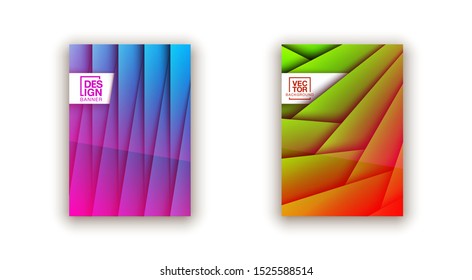 Trendy Minimal empty realistic shiny covers design banner set. Colorful halftone gradients background modern template web design. Cool gradients Future geometric patterns set isolated white background