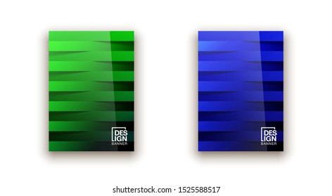 Trendy Minimal empty realistic shiny covers design banner set. Colorful halftone gradients background modern template web design. Cool gradients Future geometric patterns set isolated white background