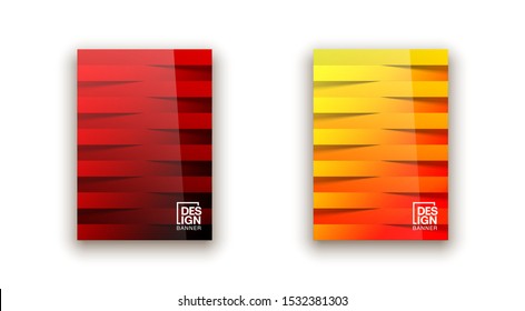 Trendy Minimal empty realistic shiny covers design banner set. Colorful halftone gradients background modern template web design. Cool gradients Future geometric patterns set isolated white background
