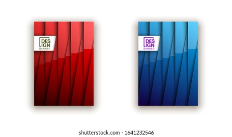 Trendy Minimal empty realistic shiny covers design banner set. Colorful halftone gradients background modern template web design. Cool gradients Future geometric patterns set isolated white background