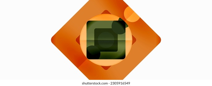 Trendy minimal geometric abstract background. Triangles, squares and circles bright colors backdrop. Vector Illustration For Wallpaper, Banner, Background, Card, Book Illustration, landing page