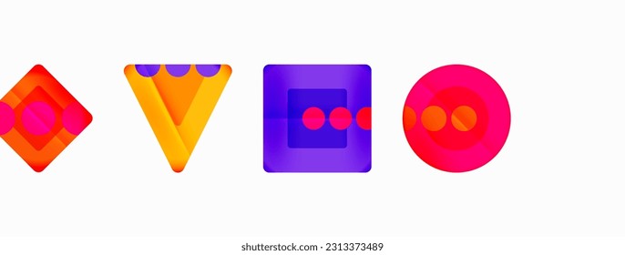 Fondo abstracto geométrico a la moda. Triángulos, cuadrados y círculos de colores brillantes fondo. Ilustración vectorial para fondo de escritorio, pancarta, fondo, tarjeta, ilustración del libro, página de inicio