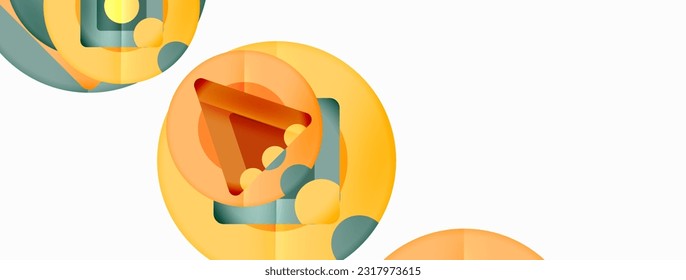 Fondo abstracto geométrico a la moda. Triángulos, cuadrados y círculos de colores brillantes fondo. Ilustración vectorial para fondo de escritorio, pancarta, fondo, tarjeta, ilustración del libro, página de inicio
