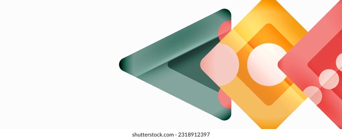 Fondo abstracto geométrico a la moda. Triángulos, cuadrados y círculos de colores brillantes fondo. Ilustración vectorial para fondo de escritorio, pancarta, fondo, tarjeta, ilustración del libro, página de inicio