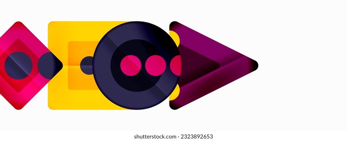 Fondo abstracto geométrico a la moda. Triángulos, cuadrados y círculos de colores brillantes fondo. Ilustración vectorial para fondo de escritorio, pancarta, fondo, tarjeta, ilustración del libro, página de inicio