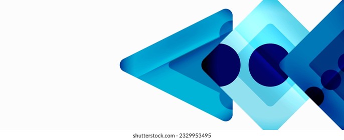 Trendy minimal geometric abstract background. Triangles, squares and circles bright colors backdrop. Vector Illustration For Wallpaper, Banner, Background, Card, Book Illustration, landing page
