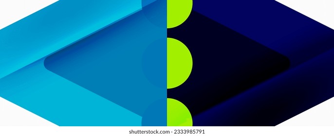 Trendy minimal geometric abstract background. Triangles, squares and circles bright colors backdrop. Vector Illustration For Wallpaper, Banner, Background, Card, Book Illustration, landing page