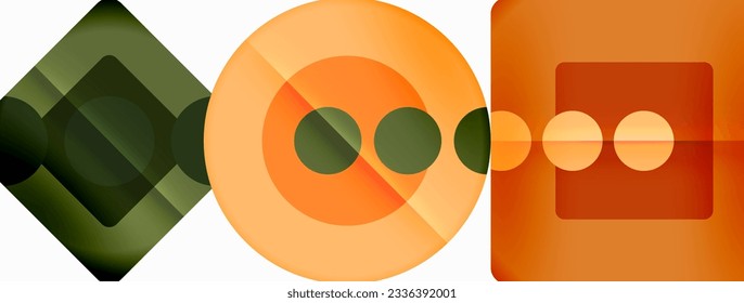 Trendy minimal geometric abstract background. Triangles, squares and circles bright colors backdrop. Vector Illustration For Wallpaper, Banner, Background, Card, Book Illustration, landing page