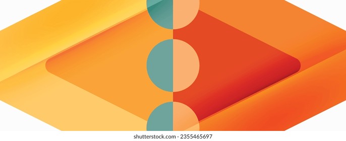 Trendy minimal geometric abstract background. Triangles, squares and circles bright colors backdrop. Vector Illustration For Wallpaper, Banner, Background, Card, Book Illustration, landing page