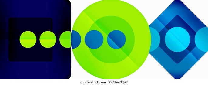 Trendy minimal geometric abstract background. Triangles, squares and circles bright colors backdrop. Vector Illustration For Wallpaper, Banner, Background, Card, Book Illustration, landing page