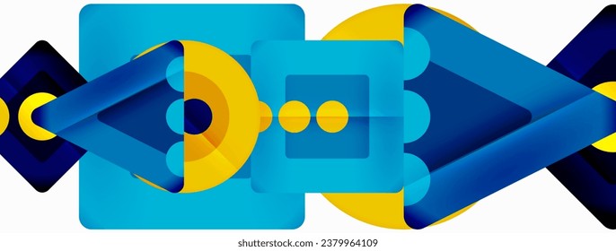 Fondo abstracto geométrico a la moda. Triángulos, cuadrados y círculos de colores brillantes fondo. Ilustración vectorial para fondo de escritorio, pancarta, fondo, tarjeta, ilustración del libro, página de inicio
