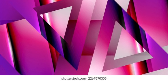 Trendy minimal geometric composition abstract background. Shadow lines and lights on glossy triangles backdrop. Vector Illustration For Wallpaper, Banner, Background, Card, Book Illustration
