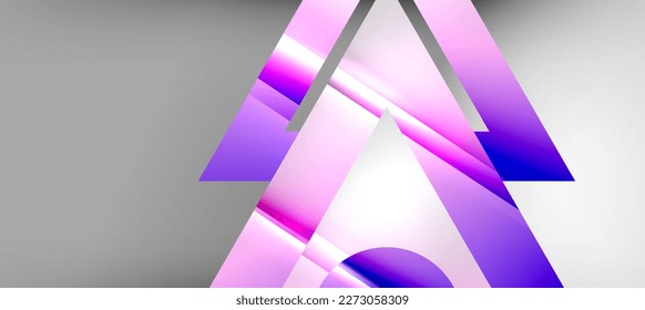 Trendy minimal geometric composition abstract background. Shadow lines and lights on glossy triangles backdrop. Vector Illustration For Wallpaper, Banner, Background, Card, Book Illustration
