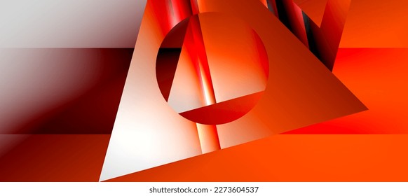 Trendy minimal geometric composition abstract background. Shadow lines and lights on glossy triangles backdrop. Vector Illustration For Wallpaper, Banner, Background, Card, Book Illustration