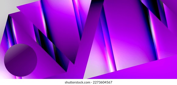 Trendy minimal geometric composition abstract background. Shadow lines and lights on glossy triangles backdrop. Vector Illustration For Wallpaper, Banner, Background, Card, Book Illustration
