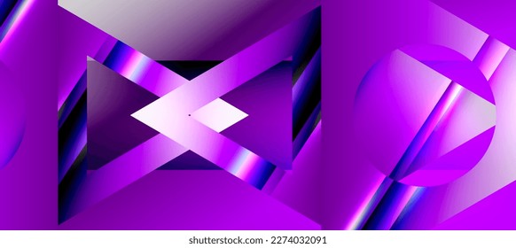 Trendy minimal geometric composition abstract background. Shadow lines and lights on glossy triangles backdrop. Vector Illustration For Wallpaper, Banner, Background, Card, Book Illustration