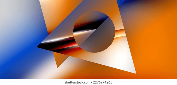 Trendy minimal geometric composition abstract background. Shadow lines and lights on glossy triangles backdrop. Vector Illustration For Wallpaper, Banner, Background, Card, Book Illustration