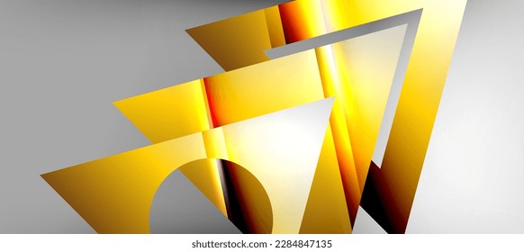 Trendy minimal geometric composition abstract background. Shadow lines and lights on glossy triangles backdrop. Vector Illustration For Wallpaper, Banner, Background, Card, Book Illustration