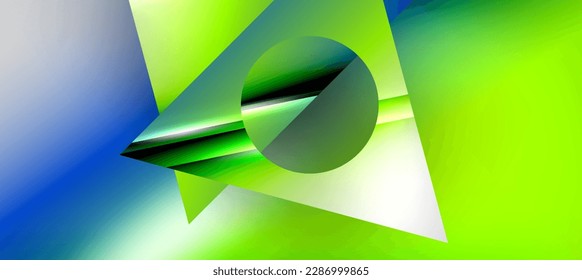 Trendy minimal geometric composition abstract background. Shadow lines and lights on glossy triangles backdrop. Vector Illustration For Wallpaper, Banner, Background, Card, Book Illustration
