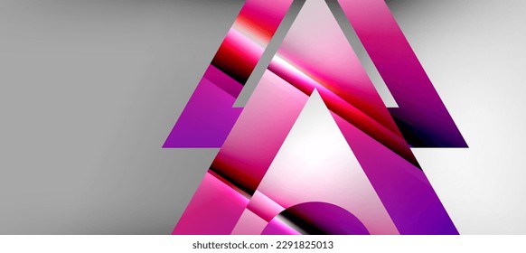 Trendy minimal geometric composition abstract background. Shadow lines and lights on glossy triangles backdrop. Vector Illustration For Wallpaper, Banner, Background, Card, Book Illustration