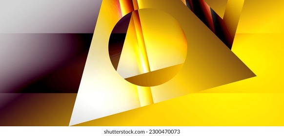 Trendy minimal geometric composition abstract background. Shadow lines and lights on glossy triangles backdrop. Vector Illustration For Wallpaper, Banner, Background, Card, Book Illustration