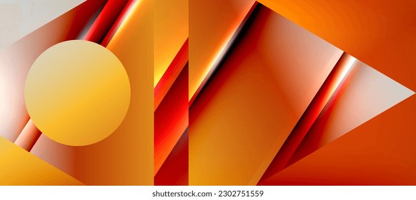 Trendy minimal geometric composition abstract background. Shadow lines and lights on glossy triangles backdrop. Vector Illustration For Wallpaper, Banner, Background, Card, Book Illustration